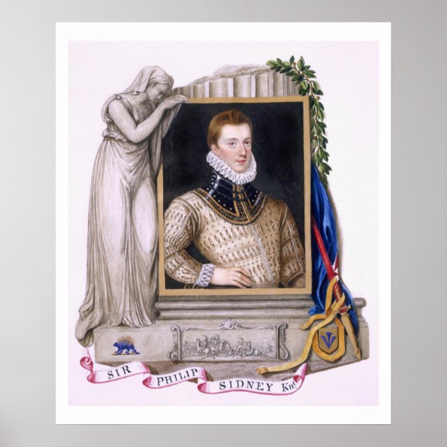 Porträtt från Herr Philip Sidney (1554-86) från Me Poster (Framsidan)