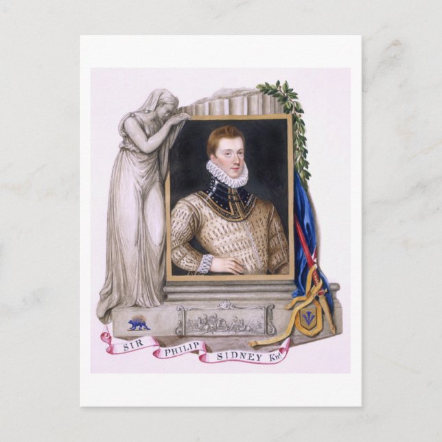 Porträtt från Herr Philip Sidney (1554-86) från Me Vykort (Framsida)