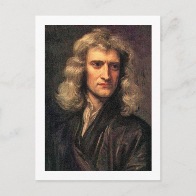 Porträtt från Isaac Newton (1642-1727) Vykort (Framsida)