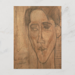 Porträtt från Jean Cocteau (1889-1963) 1917 (penna Vykort