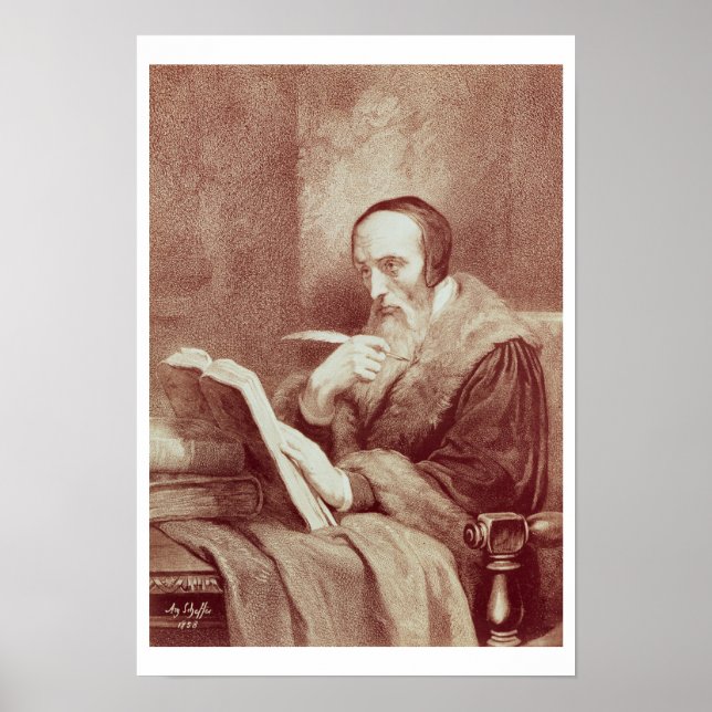 Porträtt från John Calvin (1509-1564) (engrave) Poster (Framsidan)