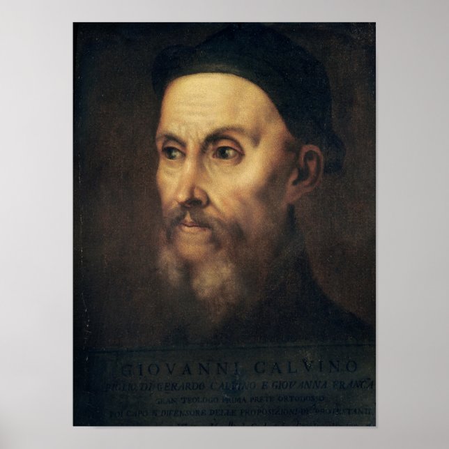 Porträtt från John Calvin Poster (Framsidan)
