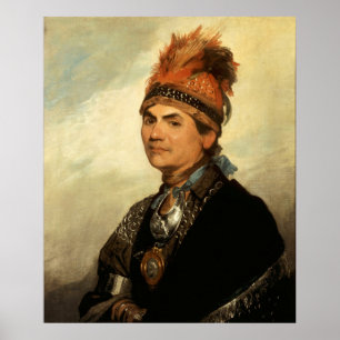 Porträtt från Joseph Brant av Gilbert Stuart Poster