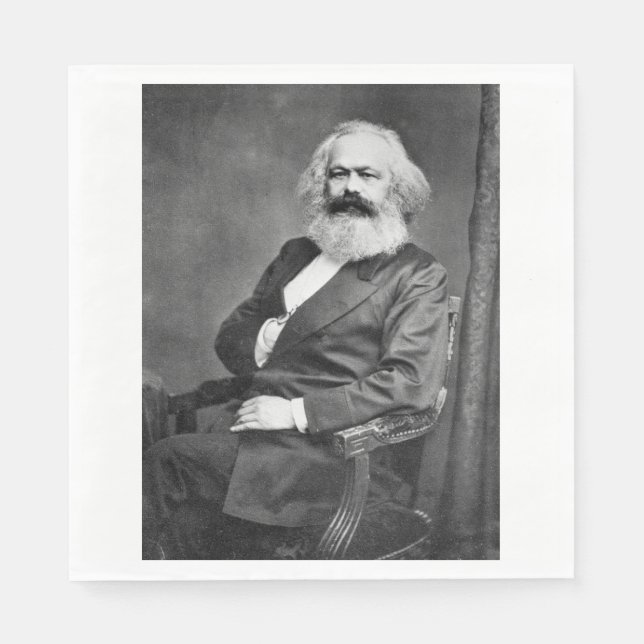 Porträtt från Karl Marx (marxismens grundare) Pappersservett (Framsidan)