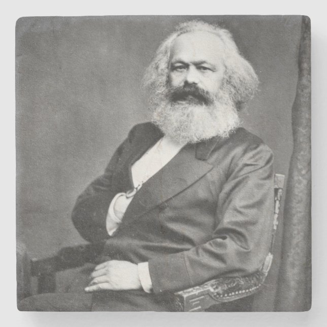 Porträtt från Karl Marx (marxismens grundare) Stenunderlägg (Framsidan)