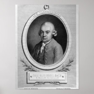 Porträtt från Karl Philipp Emmanuel Bach Poster