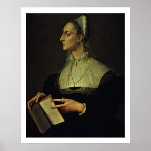 Porträtt från Laura Battiferri, c.1555-60 (panel) Poster