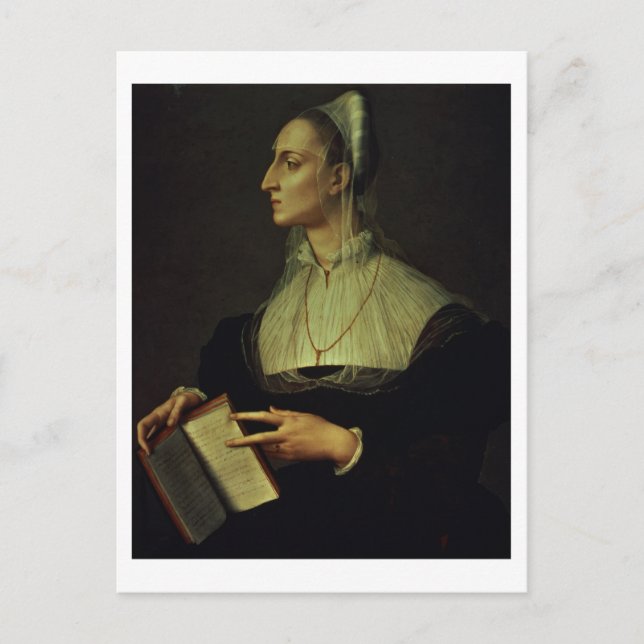 Porträtt från Laura Battiferri, c.1555-60 (panel) Vykort (Framsida)