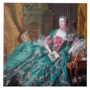 Porträtt från Madame Pompadour, Boucher Kakelplatta