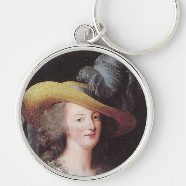 Porträtt från Marie Antoinette, drottning av Frank Rund Silverfärgad Nyckelring (Framsidan)