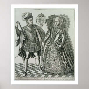 Porträtt från Mary, Scots drottning (1542-87) och Poster
