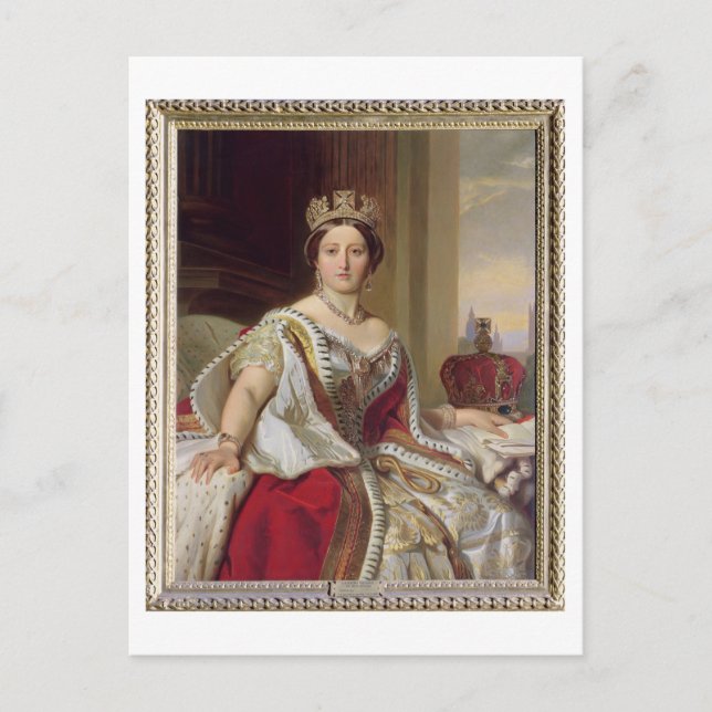 Porträtt från Queen Victoria (1819-1901) 1859 (olj Vykort (Framsida)