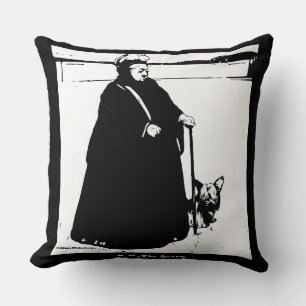 Porträtt från Queen Victoria och Yorkie Hund Kudde