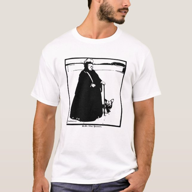 Porträtt från Queen Victoria och Yorkie Hund T Shirt (Framsida)