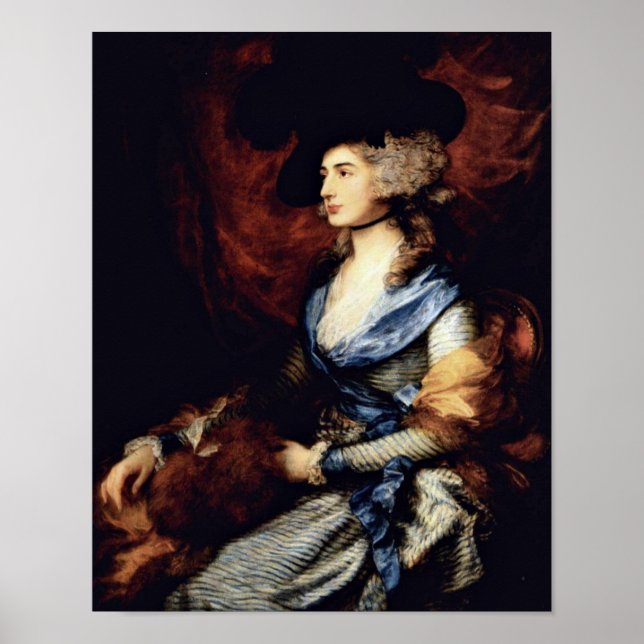 Porträtt från Sarah Siddons av Thomas Gainsborough Poster (Framsidan)