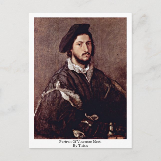 Porträtt från Vincenzo Mosti av titian Vykort (Framsida)