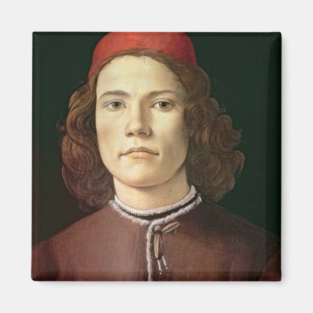 Porträtt från Young Man, 1480-85 Magnet (Framsidan)