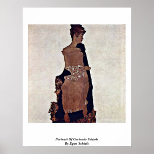 Porträtt Gertrude Schiele av Egon Schiele Poster