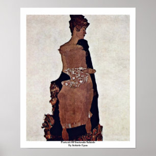 Porträtt Gertrude Schiele av Schiele Egon Poster