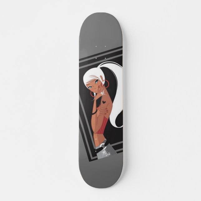 Porträtt Girl Skateboard Bräda 19,5 Cm (Framsida)