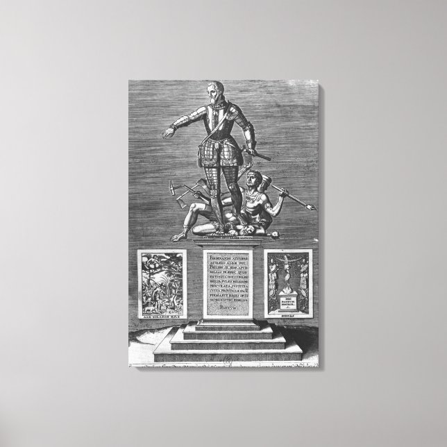 Porträtt Glorifying Ferdinand Alvarez of Toledo Canvastryck (Framsida)