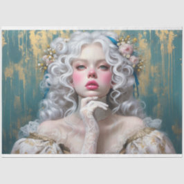 Porträtt Gothic Victorian Beauty Femme Decoupage