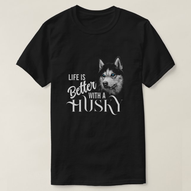 Porträtt Head Siberian husky med blå Öga T Shirt (Design framsida)