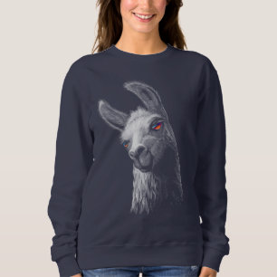 Porträtt huvud, llama med svart bakgrund t shirt