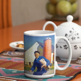 Porträtt i A Farmer N C Wyeth Americana Art 15oz Kaffemugg