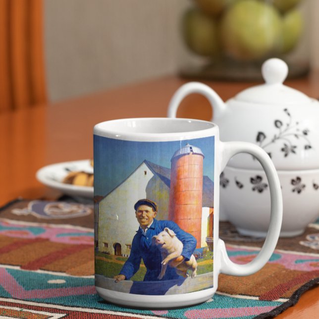 Porträtt i A Farmer N C Wyeth Americana Art 15oz Kaffemugg (Skapare uppladdad)