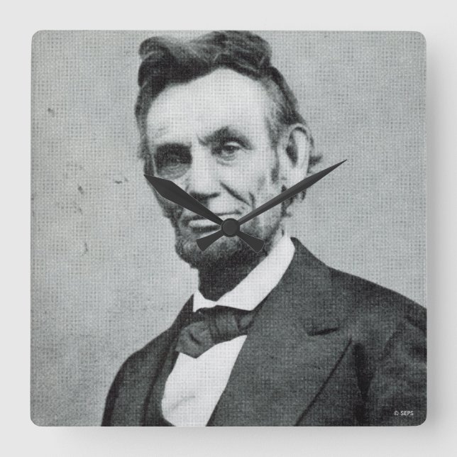 Porträtt i Abe Lincoln 1 Fyrkantig Klocka (Framsida)