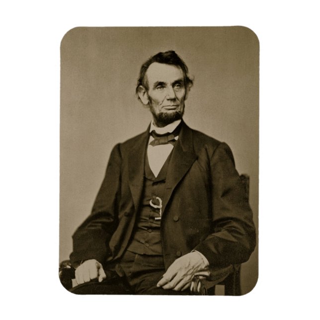 Porträtt i Abraham Lincoln (1809-65) (b/w bild) Magnet (Vertikal)