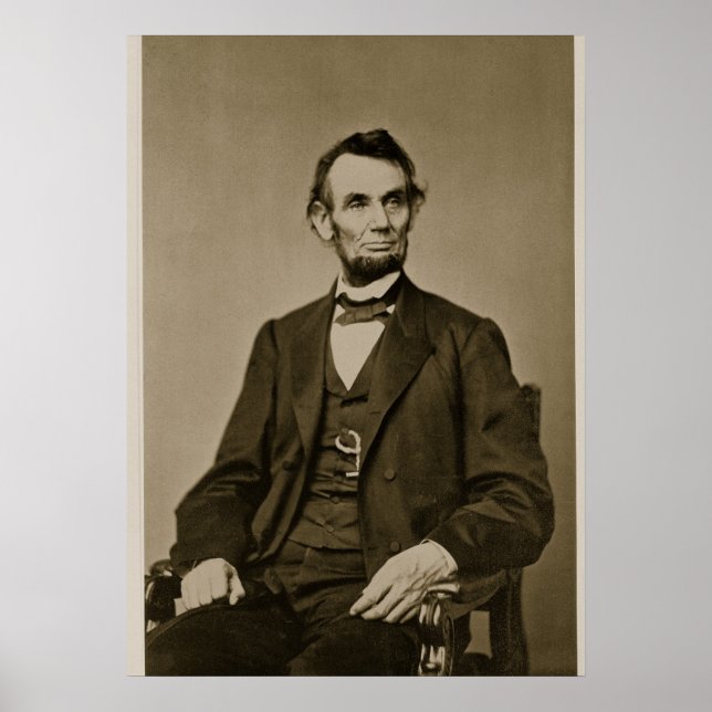 Porträtt i Abraham Lincoln (1809-65) (b/w bild) Poster (Framsidan)