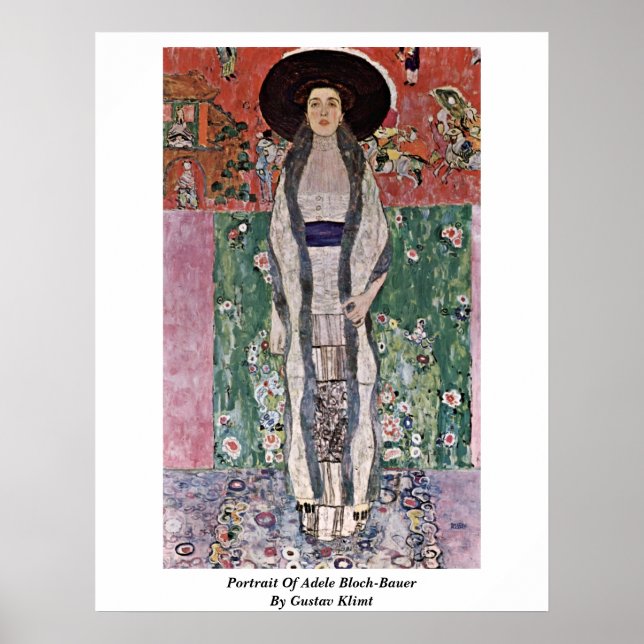 Porträtt i Adele Bloch-Bauer av Gustav Klimt Poster (Framsidan)