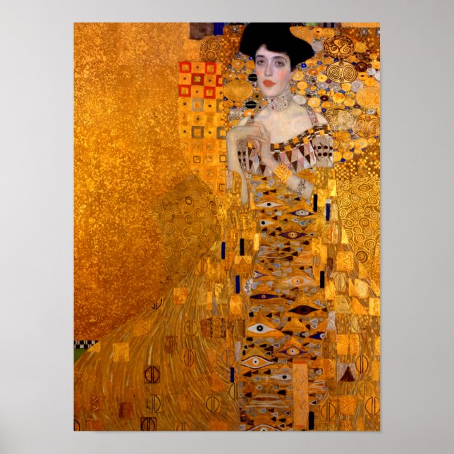 Porträtt i Adele Bloch-Bauer I, 1907 av Klimt Poster (Framsidan)