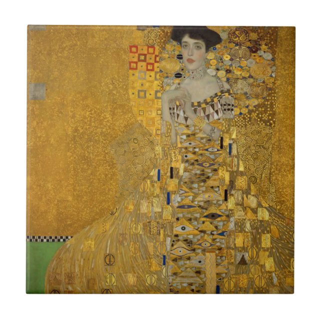 Porträtt i Adele Bloch-Bauer I av Gustav Klimt Kakelplatta (Framsidan)