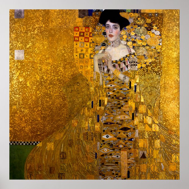 Porträtt i Adele Bloch-Bauer I av Gustav Klimt Poster (Framsidan)