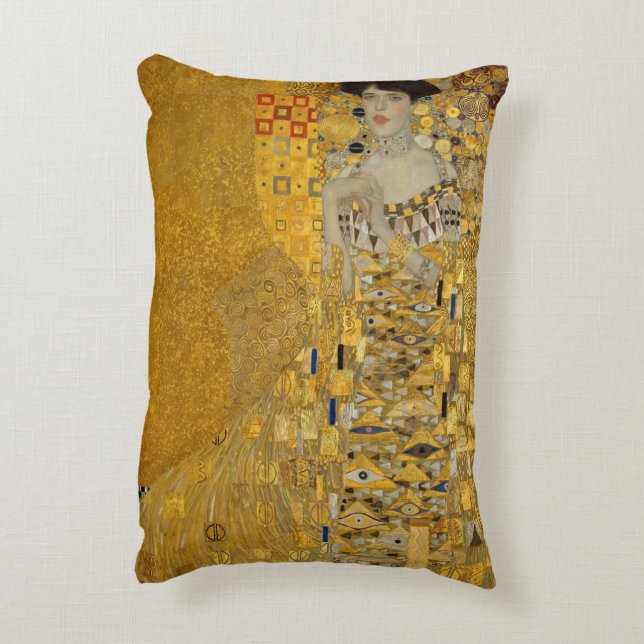 Porträtt i Adele Bloch-Bauer I av Gustav Klimt Prydnadskudde (Baksidan(Vertikal))
