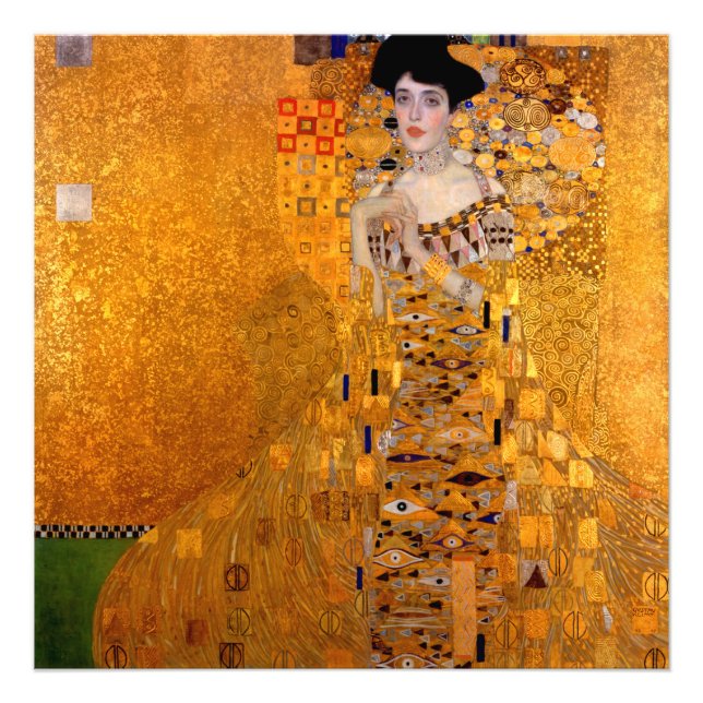 Porträtt i Adele Bloch-Bauer I av Klimt Fototryck (Framsidan)