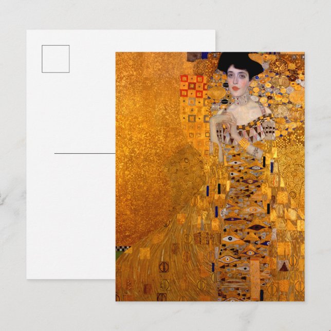 Porträtt i Adele Bloch-Bauer I av Klimt Inbjudan Vykort (Fram/baksida)