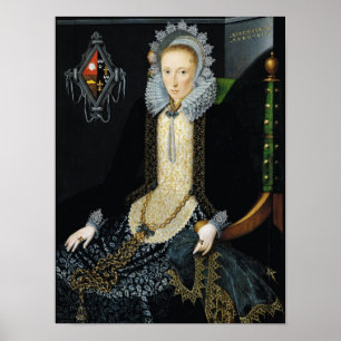 Porträtt i Adriana van Nesse, 1611 Poster