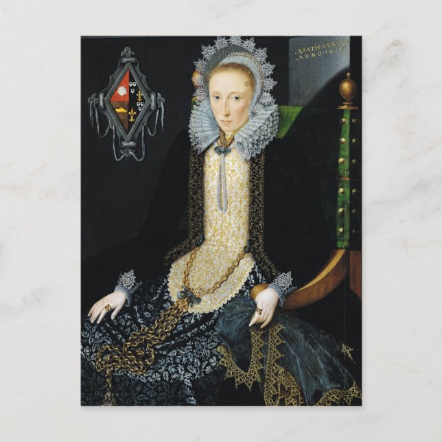 Porträtt i Adriana van Nesse, 1611 Vykort (Framsida)