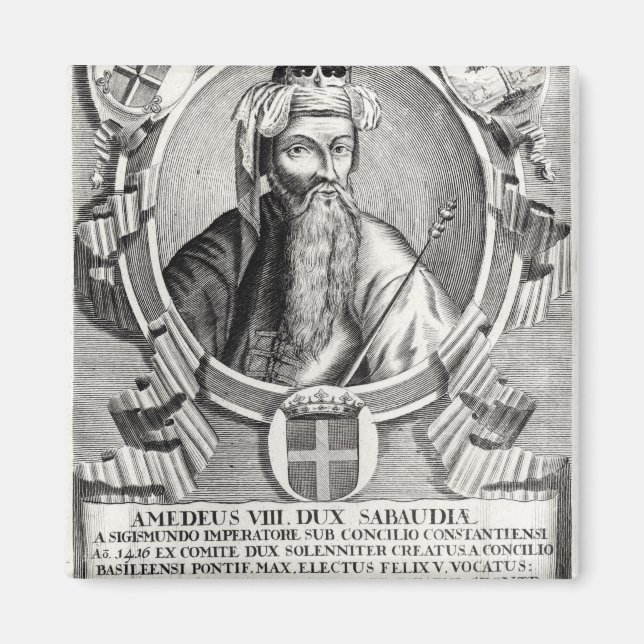 Porträtt i Amedee VIII Le Pacifique Magnet (Framsidan)