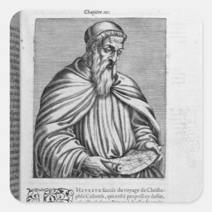 Porträtt i Amerigo Vespucci Fyrkantigt Klistermärke