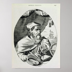 Porträtt i Amerigo Vespucci Poster