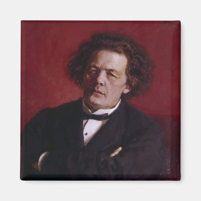Porträtt i Anton Grigoryevich Rubinstein, 1881 Magnet (Framsidan)