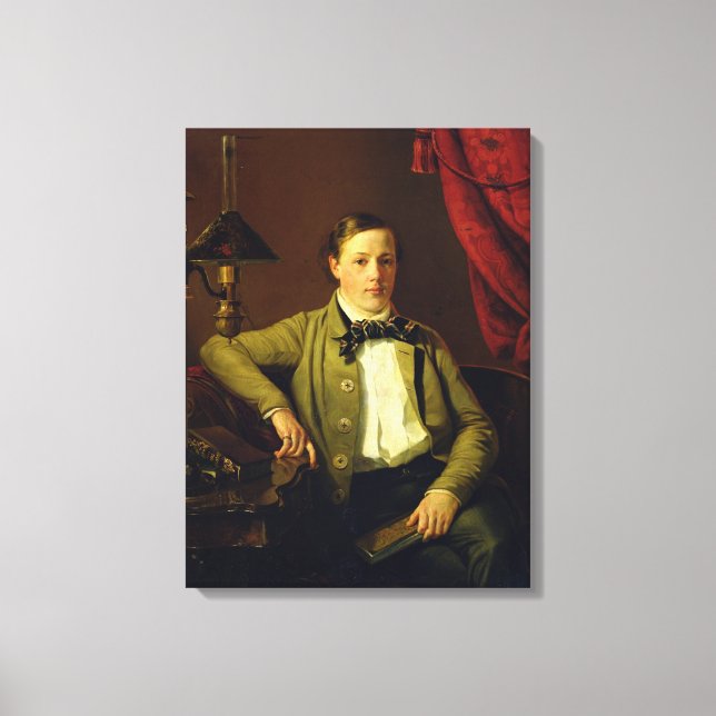 Porträtt i Apollon Maykov, 1840 Canvastryck (Framsida)