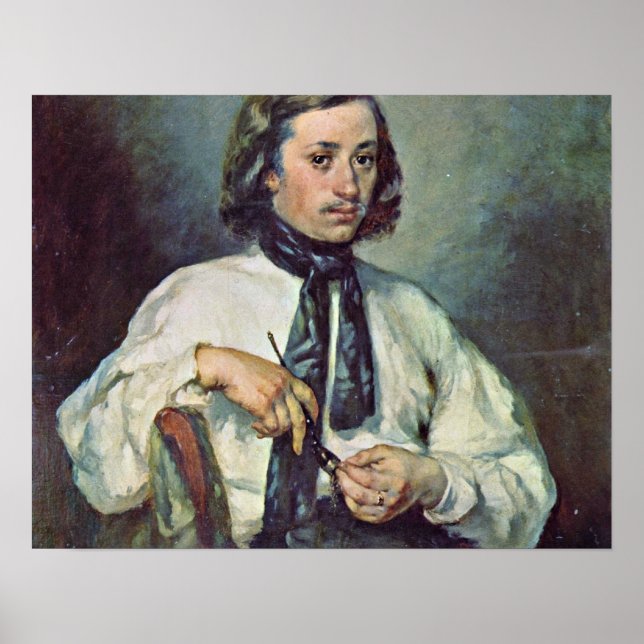 Porträtt i Armand Ono, av Millet Jean-Francois Poster (Framsidan)