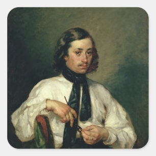 Porträtt i Armand Ono, känd som Mannen med Fyrkantigt Klistermärke