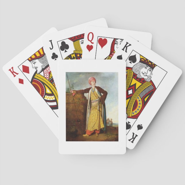 Porträtt i armeniska, 1771 (olja på arbetsyta) spelkort (Baksidan)